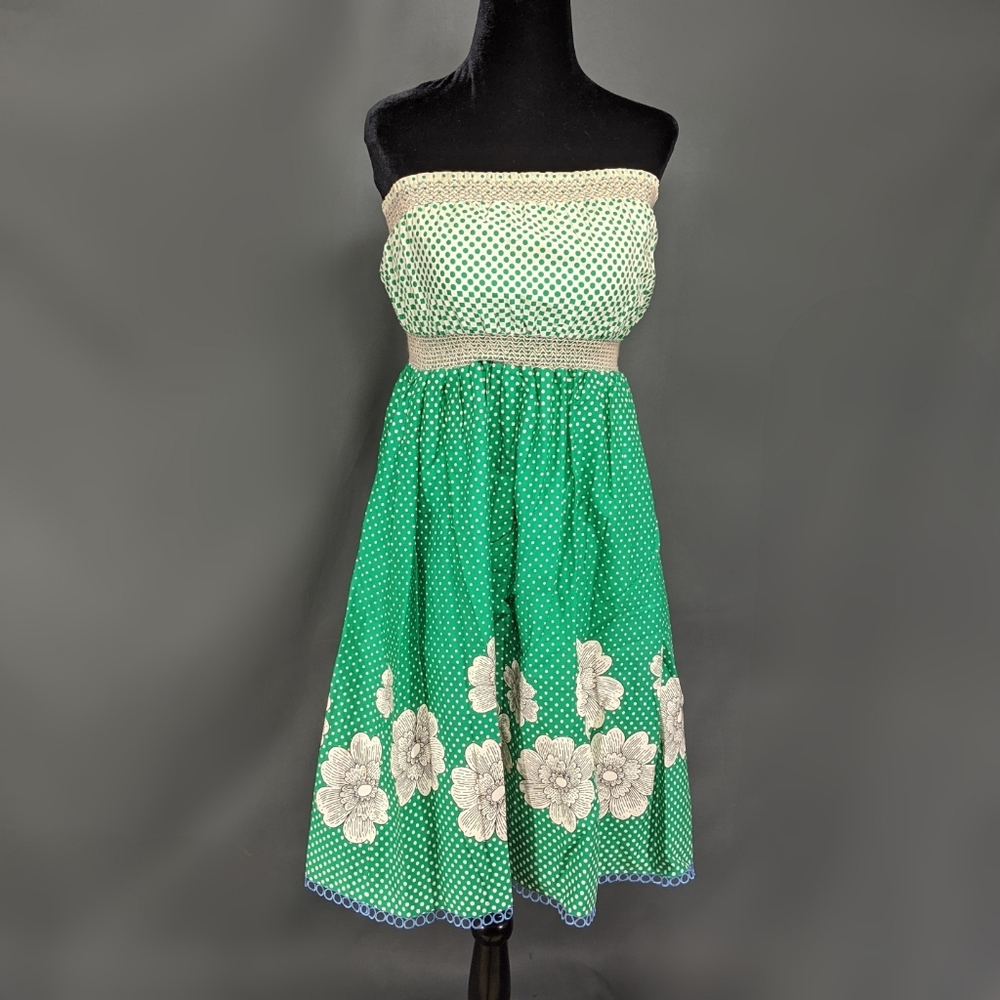 Maeve Strapless Polkadot Dress (Anthropologie)